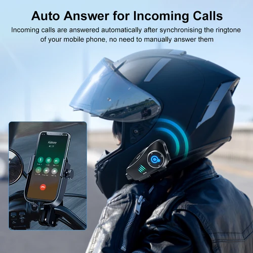Imagen 2 del producto Q28 Casco de motocicleta Auriculares Bluetooth Manos libres Llamada Auricular impermeable Inalámbrico 1080P Video Dashcam Tarjeta TF como regalo