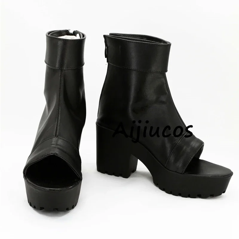 Anime NARUTO MOVIE THE LAST Haruno Sakura Cosplay Shoes Halloween Party stivali Ninja in pelle artificiale realizzati su misura per Unisex