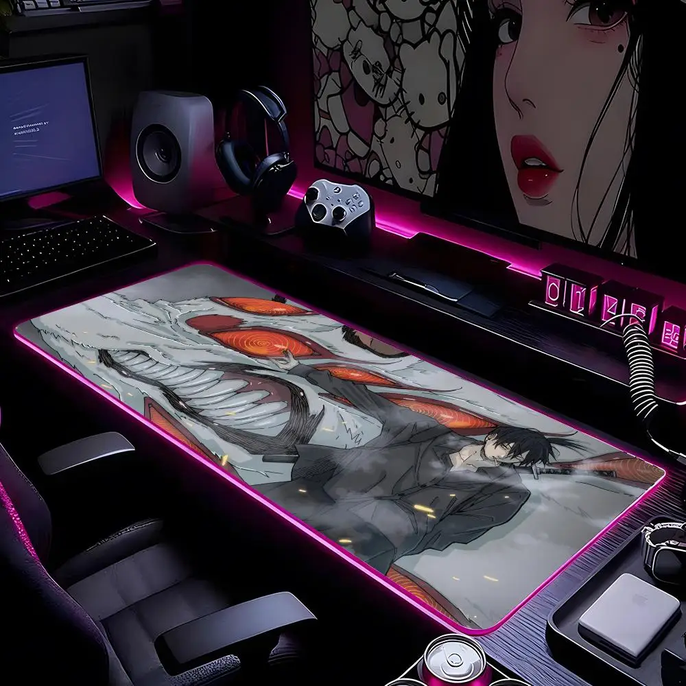 

Коврик для мыши с бензопилой, коврик для мыши с HD-печатью, компьютерный геймерский коврик с запирающимся краем, нескользящий коврик для мыши RGB XXL90x40 см, коврик для клавиатуры, ПК, настольный коврик