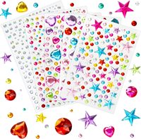 971 DIY Self-adhesive Rhinestone Gemstone Stickers, Sparkling And Cute Star Center Circle Stickers For Women And Girls As Gifts