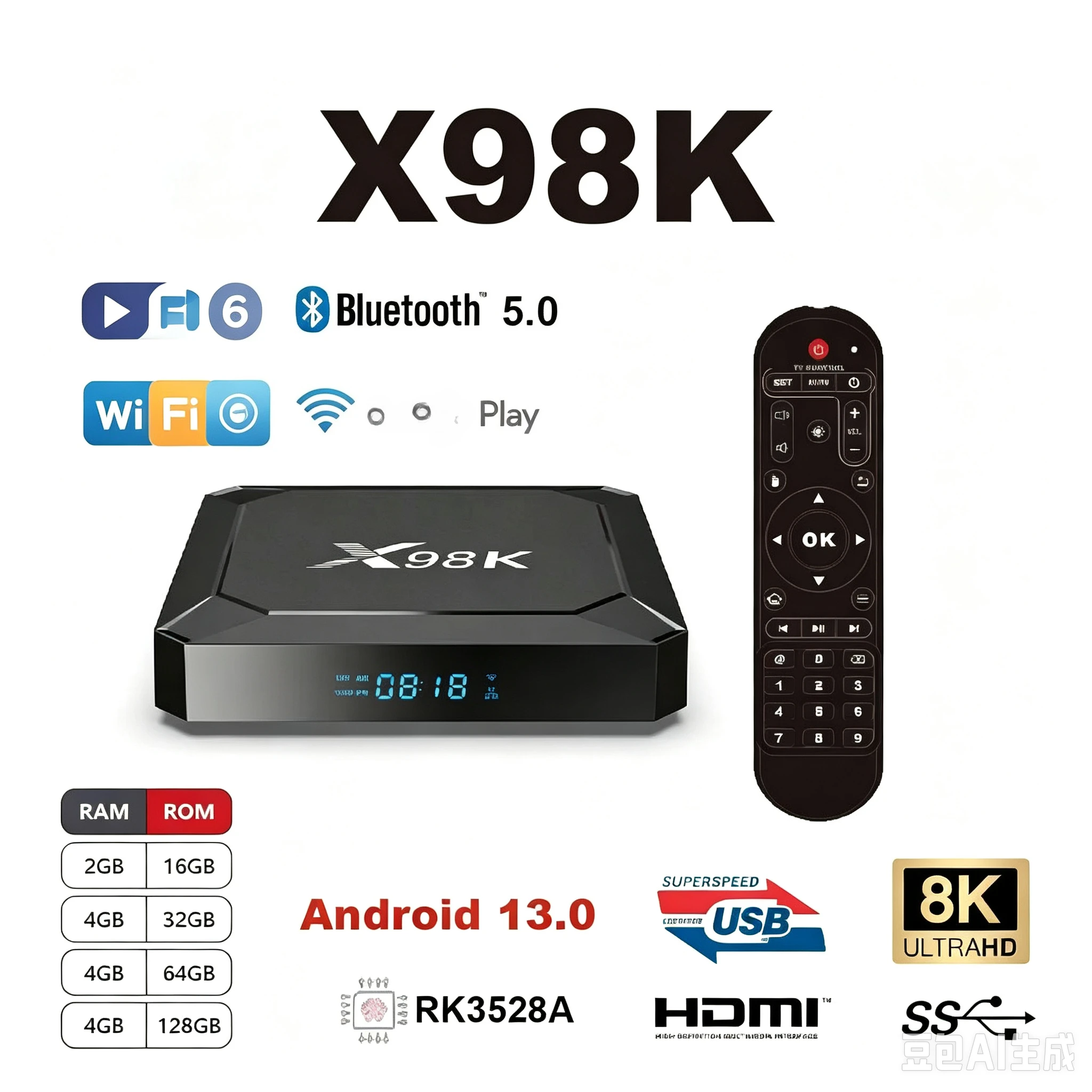 Radxa Rock 5B 16Gb - X98K Akıllı TV Kutusu Android 13.0