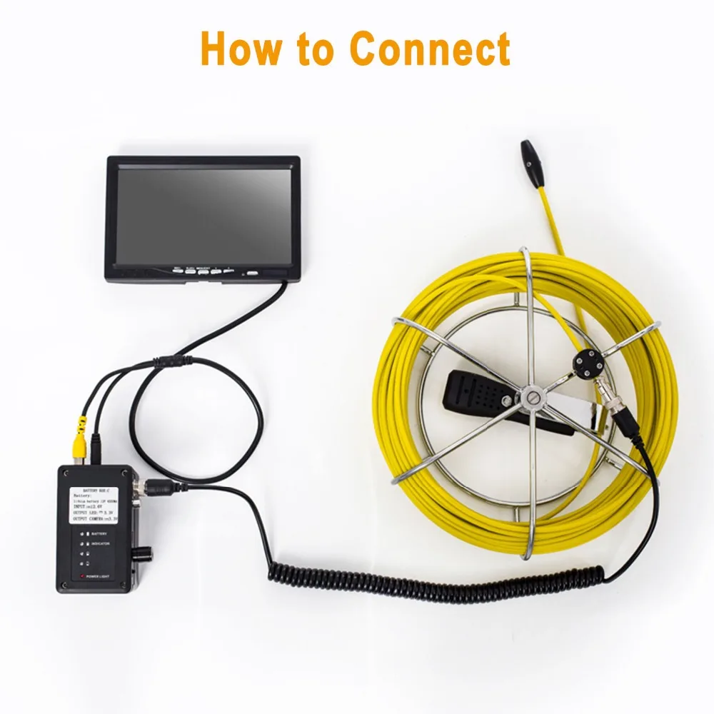 Syanspan 9Inch Monitor 20/50/100M Pijp Inspectie Video Camera,6.5Mm Waterdicht Drain Riool Pijplijn Industriële Endoscoop Camera