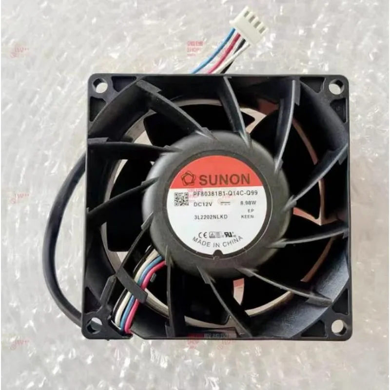 New Cooler Fan for SUNON PF80381B1-Q14C-Q99 12V 8.98W 4-wire with Detection Cooling Fan 8038 80 * 80 * 38MM