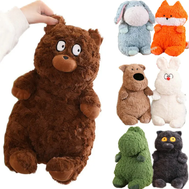 Squishy Simulation Fox Brown Bear Plush Toy Stuffed Dinosaur Bunny Dog Pig Cat Doll Toys Soft Plushie Pillow Cushion Kids Baby