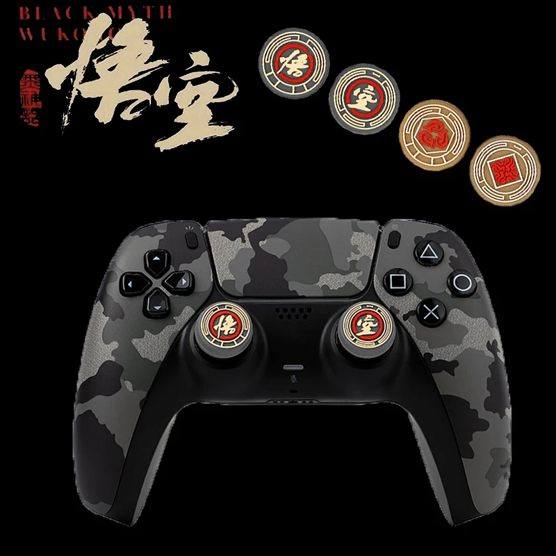 Silicone Joystick Cover Printed Chinese Characters Thumb Grip Caps Replacement for Wukong Black Myth Joystick Cover Controller