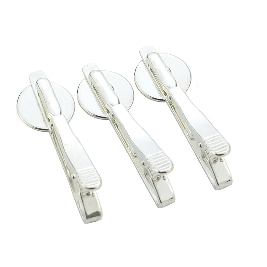 5 PCS/lot 16mm Glass Cabochon DIY Tie 16 MM Tie Clip Base Blank Jewelry Settings Fit Clips Dad Boyfriend Husband