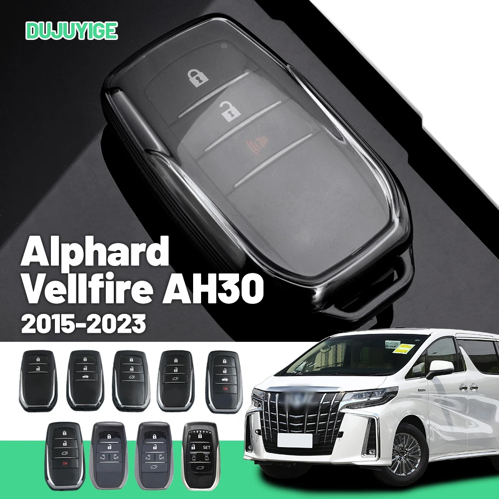 

Прозрачный чехол для автомобильного ключа из ТПУ для Toyota Alphard Vellfire AH30 2015-2023, защитный чехол для брелока, автоаксессуары 2016 2017 2018