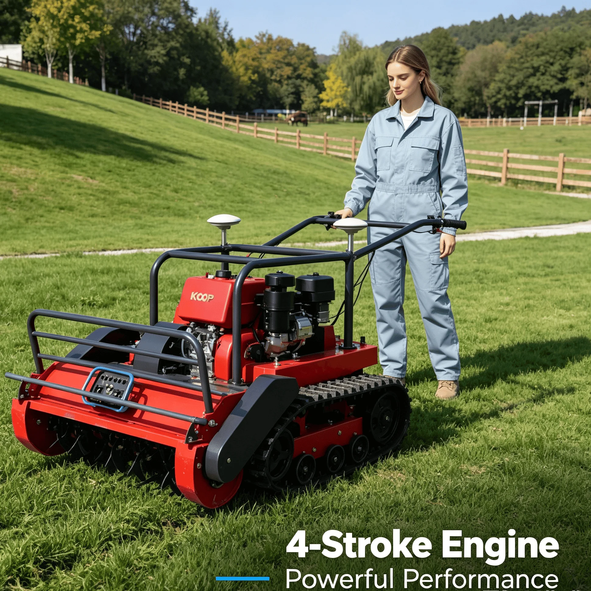 Customized Sloped Pasture Farm 800s garden flail mower GPS RC Lawn Mower, Waterproof Electronic Components Work In Morning Dew