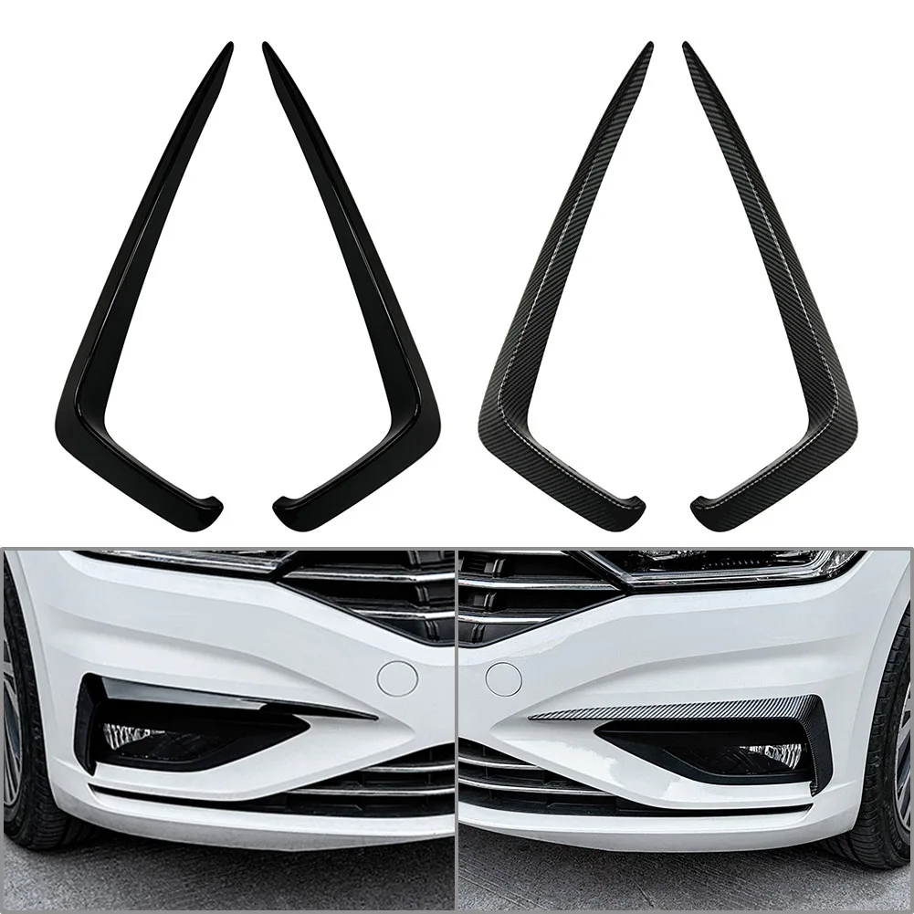 2Pcs Car Front Bumper Fog Lamp Light Eyebrow Eyelid Cover Trim Decoration For VW Jetta MK7 2019 2020 2021