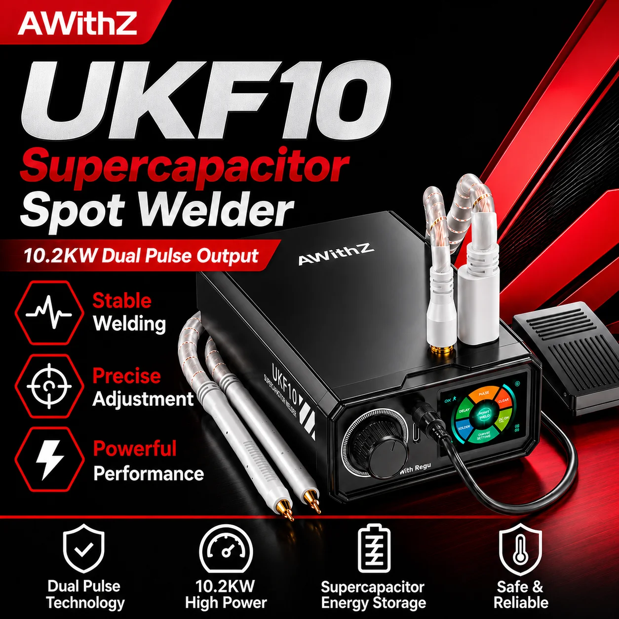 Diy Electronics Spot Welder - AWithZ UKF10 Supercapacitor Spot Welder with