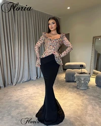 New Elegant Crystals Celebrity Dresses For Women 2023 Long Sleeves Formal Occasion Dresses Vestidos De Noche Evening Party Dress