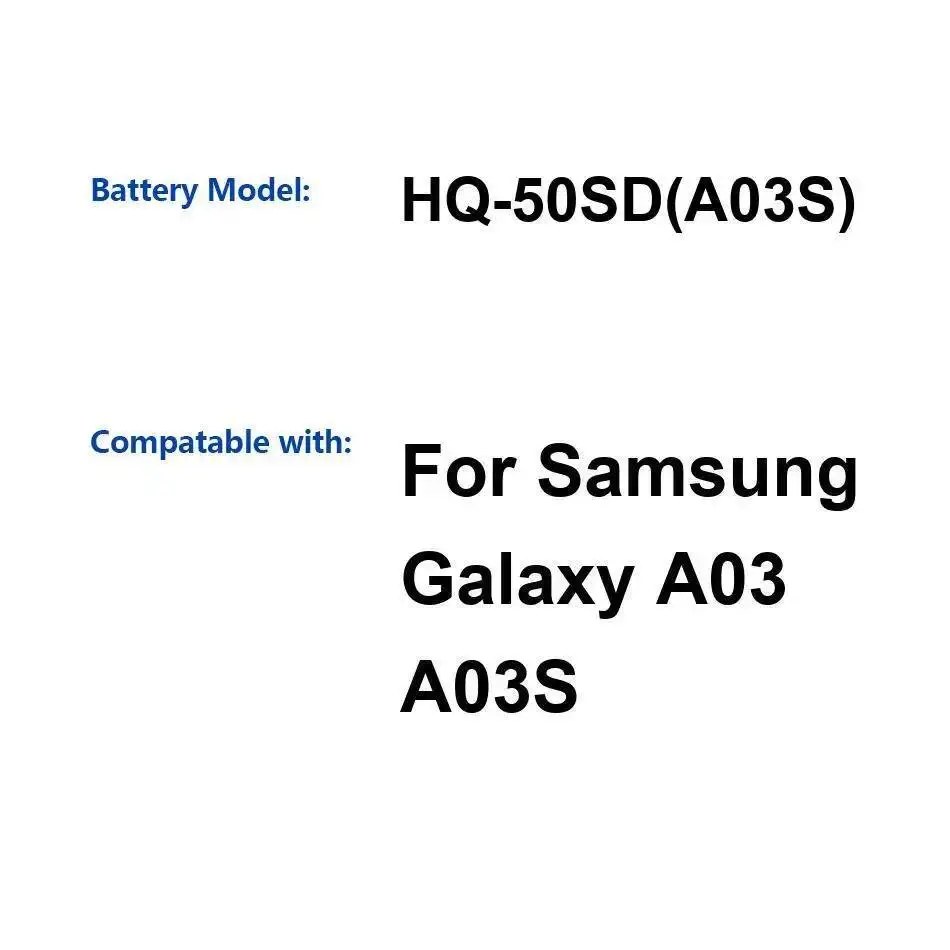 

Mobile Phone Battery 5000Mah For Samsung Galaxy A03 A03S HQ-50SD High Performance