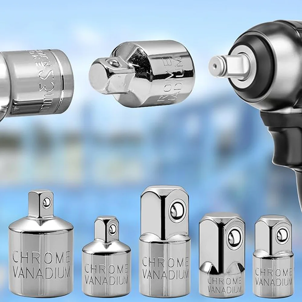 6 قطعة محول مأخذ التوصيل 1/4 "3/8" 1/2 "مجموعة محول الكروم الفاناديوم الصلب اسئلة/مجموعة تحويل المقبس لصيانة السيارات