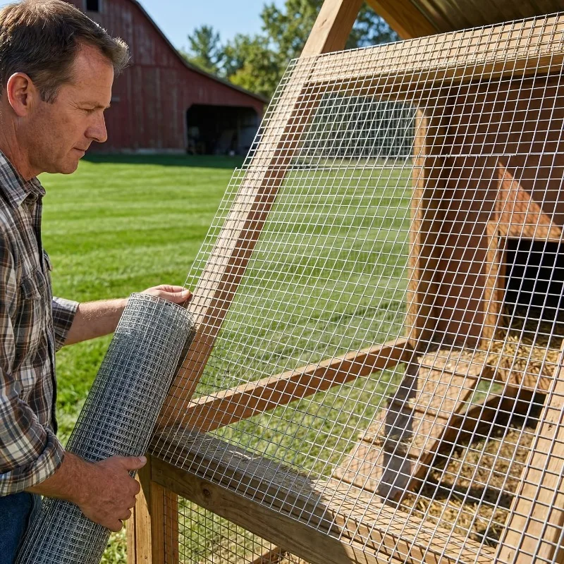 1 Roll of Galvanized Metal Wire Mesh, Suitable for Chicken Coops and Poultry Fences