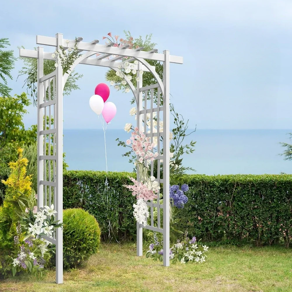 Garden Arbor, PVC Wedding Arch for Ceremony Party, Garden Trellis for Climbing Plants Outdoor, Arch Backdrop Stand for Garden