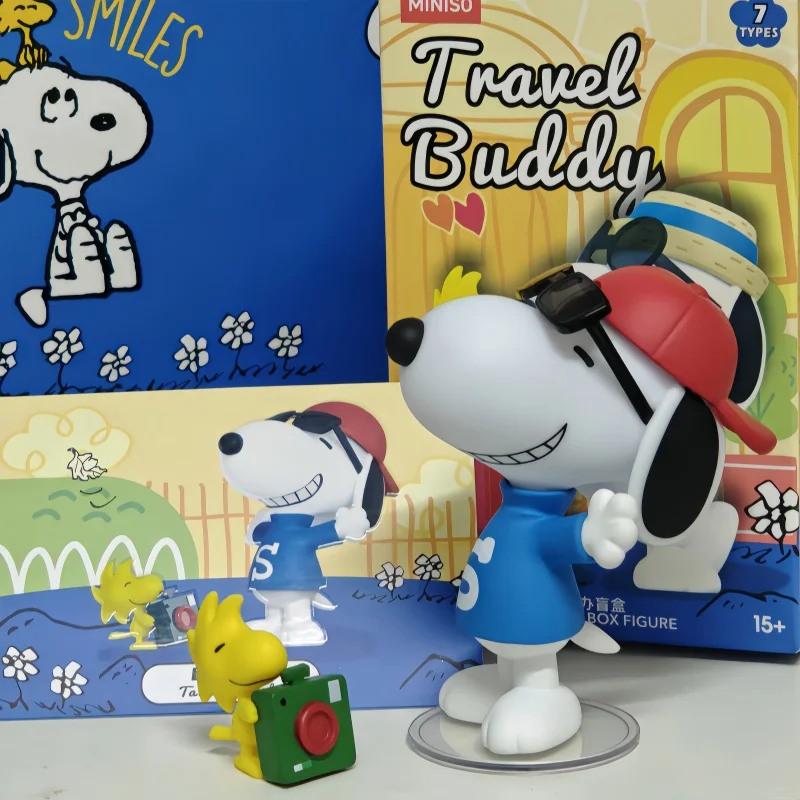 Peanut Anime Snoopy Travel Companion Series Blind Box Static Doll Decor Collection Surrounding Puppies Bag Hanging Toy Kids Gift view 5