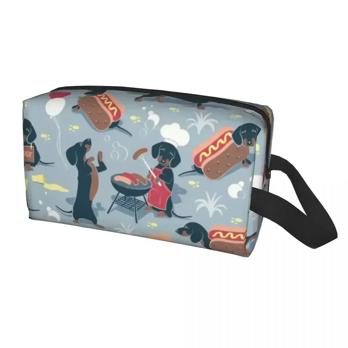 Travel Dachshund Dogs Toiletry Bag Kawaii Badger Sausage Wiener Cosmetic Makeup Organizer for Women Beauty Storage Dopp Kit Case