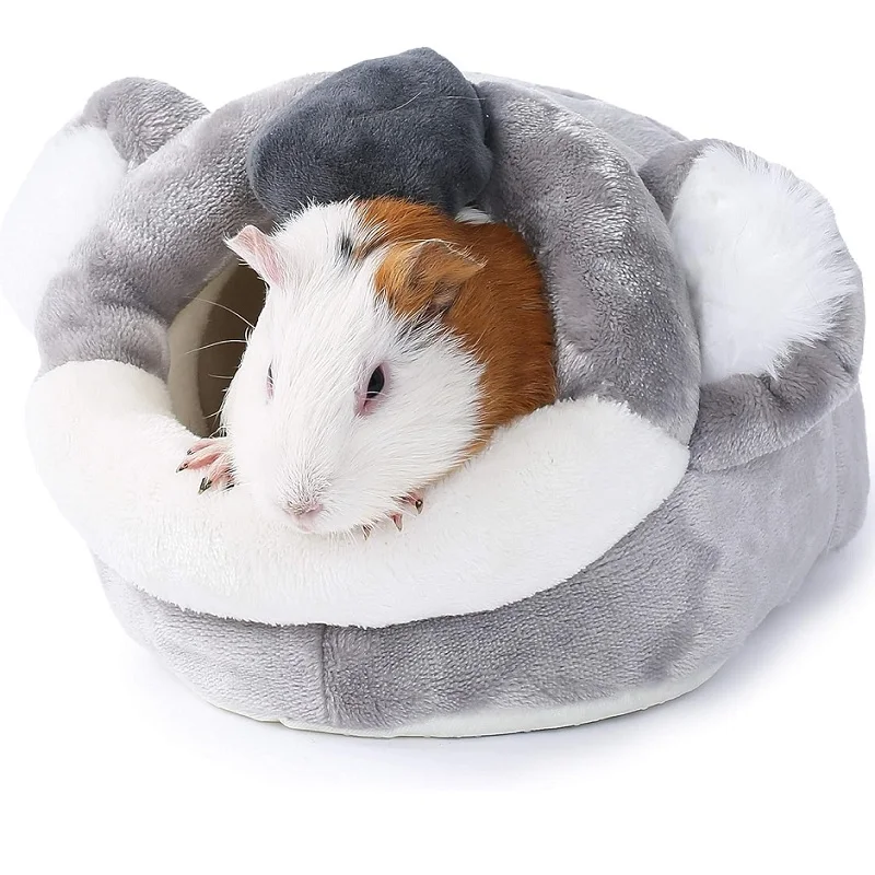 Guinea Pig Cave Hammock Small Animal Beds Hide Winter Warm Cuddly Bag Hamster Cave Beds, Pet Cage Bed Accessories for Rodents