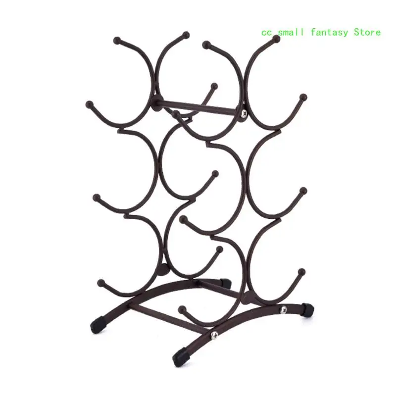 

R3MA Metal Wine Bottle Storage Rack Practical 3 Tierd Wine Bottle Stand 6 Bottles Countertops Wine Rack Display Shelf