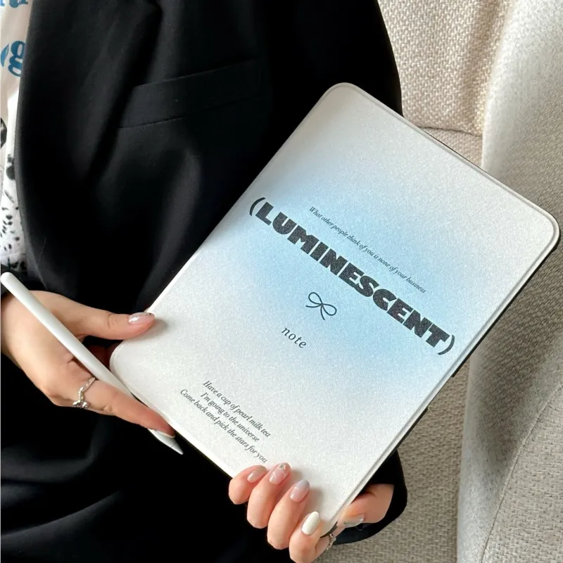 

360 ° Вращающаяся подставка, минималистичный чехол для планшета с градиентным синим цветом для iPad Mini 6/7 8.3in 5/6/Air1/2/3/Pro 9.7in 10.5in, ударопрочный чехол