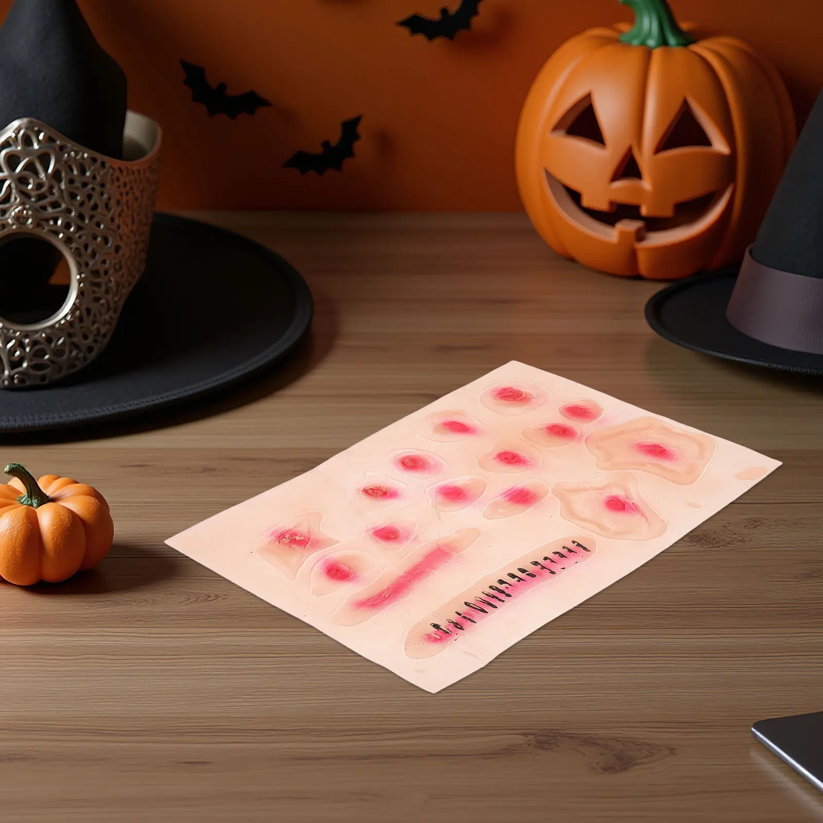 Halloween Realistic Wound Stickers with Blood Effect – Temporary PVC Body Tattoos for Costume Party Decor
