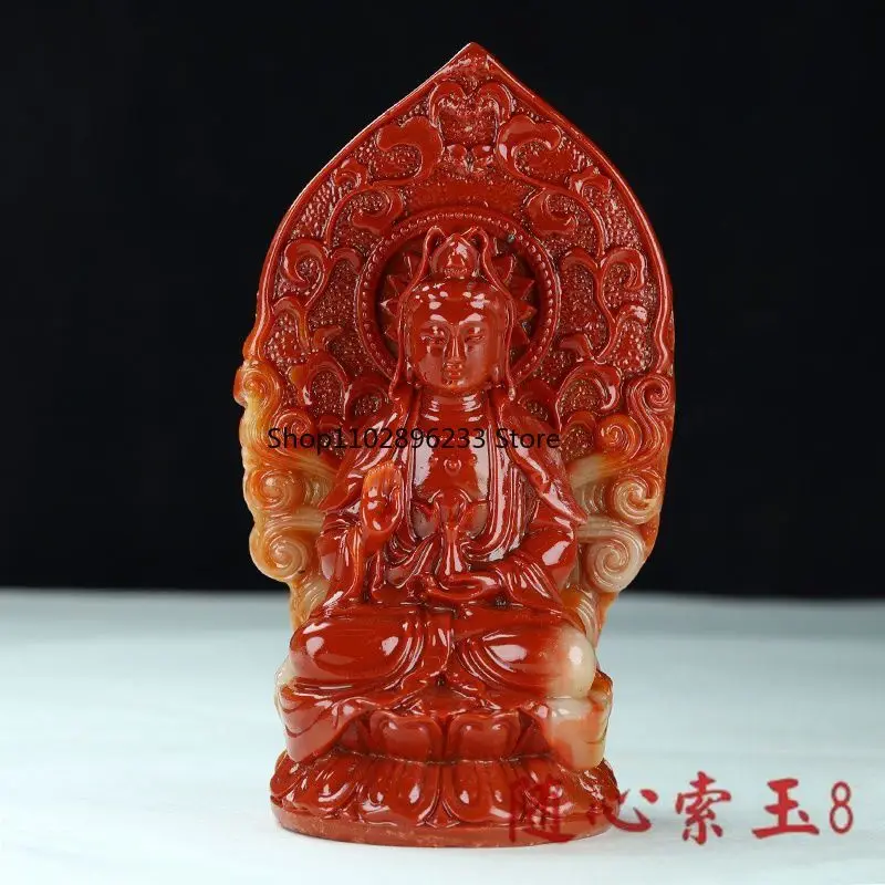 

Rough jade stone Fujian Shoushan stone carving Furong stone Buddha Guanyin safe ornament is dedicated to Jiapin