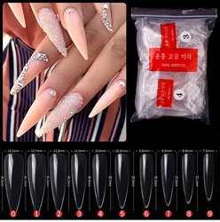 500Pcs Full Cover Fake Gel Extension Nail Tips Stiletto Coffin Design False Nail Tips for DIY Manicure Accessories