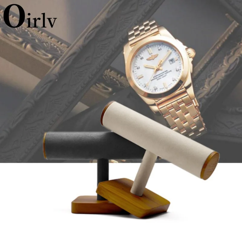 Oirlv Hot Wooden Hovering T-Bar Jewelry Display Stand Watches Bracelet Necklace Bangle Holder Jewelry Organization Holder Rack