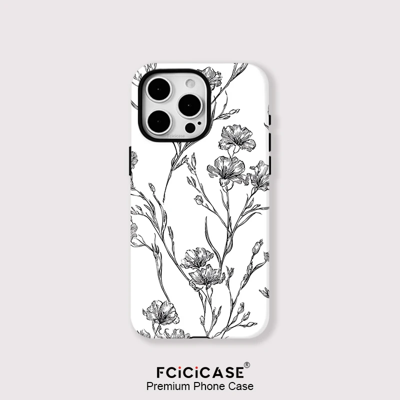 

Чехол для телефона Fcicicase с цветочным принтом для iPhone 15, 14, 13, 11, 12 Pro Max 16 Plus, противоударный чехол с магнитной беспроводной зарядкой