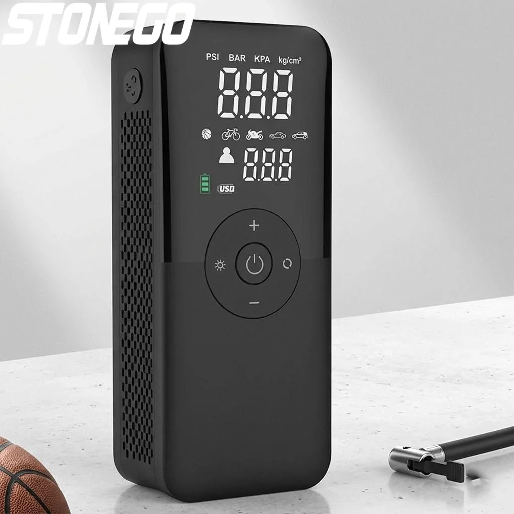

Portable Rechargeable Digital Air Pump Cordless Compressor for Motorcycle Car Bicycle Tires Balls Inflater