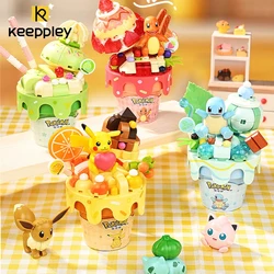 New Pokemon Building Block Original Pikachu Squirtle Model Puzzle Ice Cream Series Brick Game Decoration Children Toys Boy Gifts