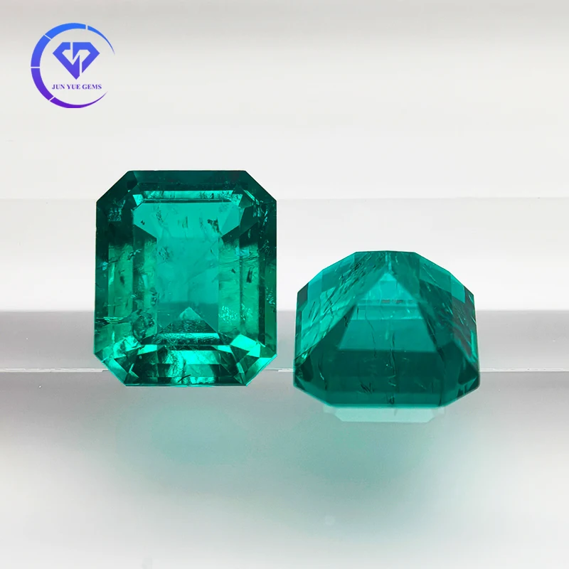 Top Hydrothermal Columbia Lab Grown Emerald Gemstones Emerald Cut Diamond With AGL Certificate