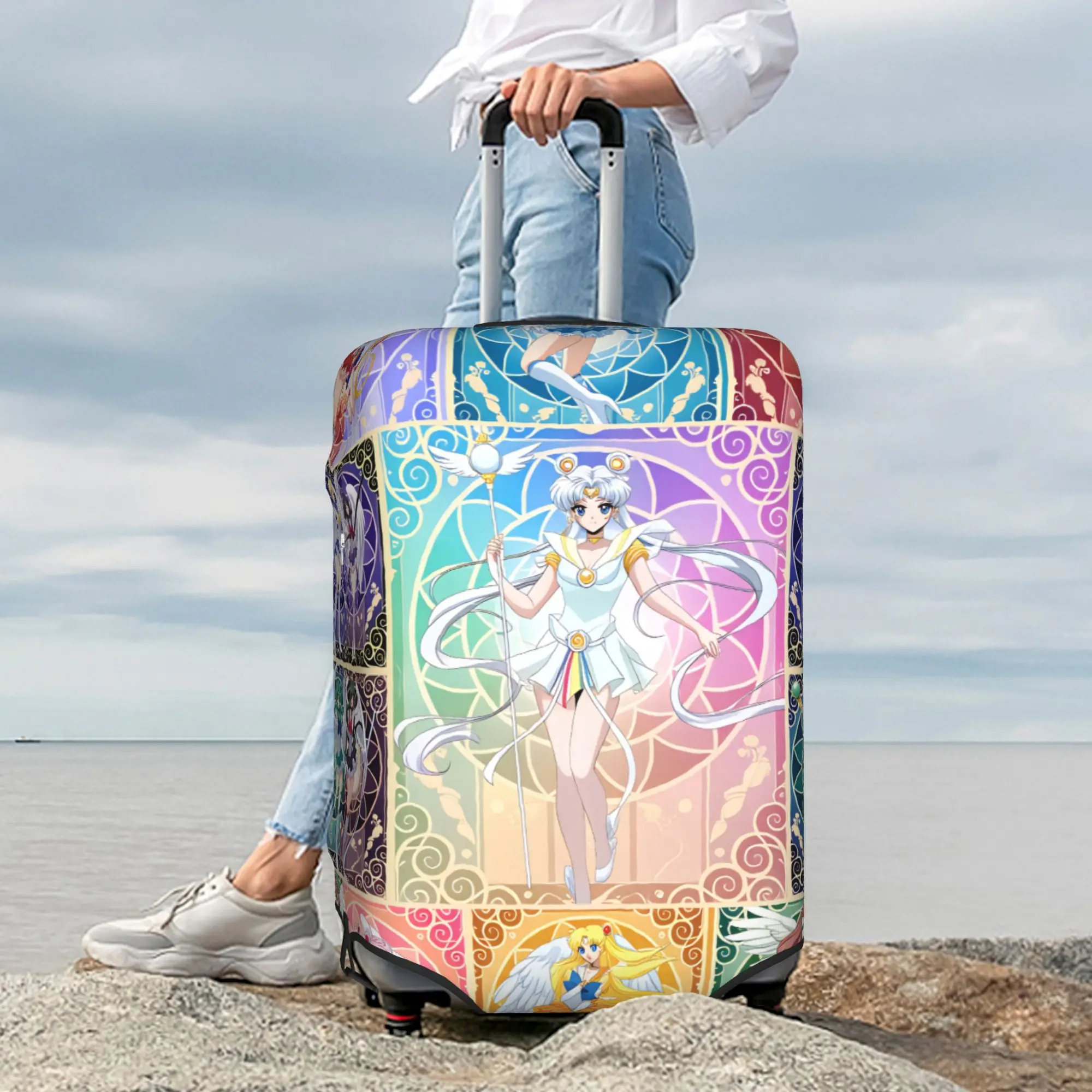 Sailor Saturn Moon Cosmos  Luggage Cover Fashion Mercury Uranus Suitcase Protector Covers Suit For 18-32 inch