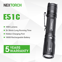 Nextorch  E51C Flashlight, 1600 Lumens, Type-C Rechargeable, IPX8 Waterproof, EDC Portable, For outdoor activities and daily