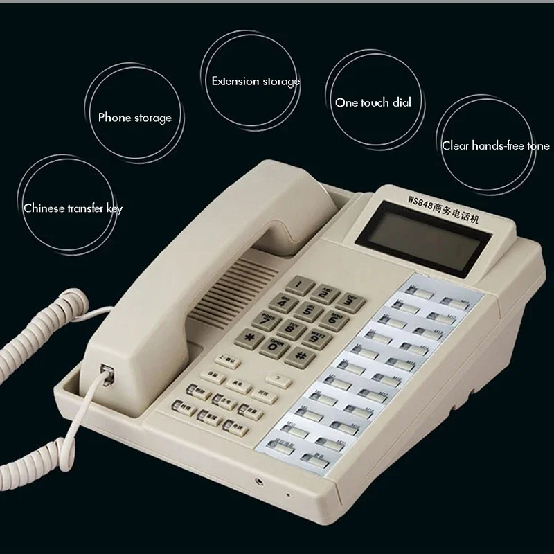 Expandable Corded Phone System with Caller ID/Call Waiting, 20 Fast Dial Buttons, Business Office Telephone Landline