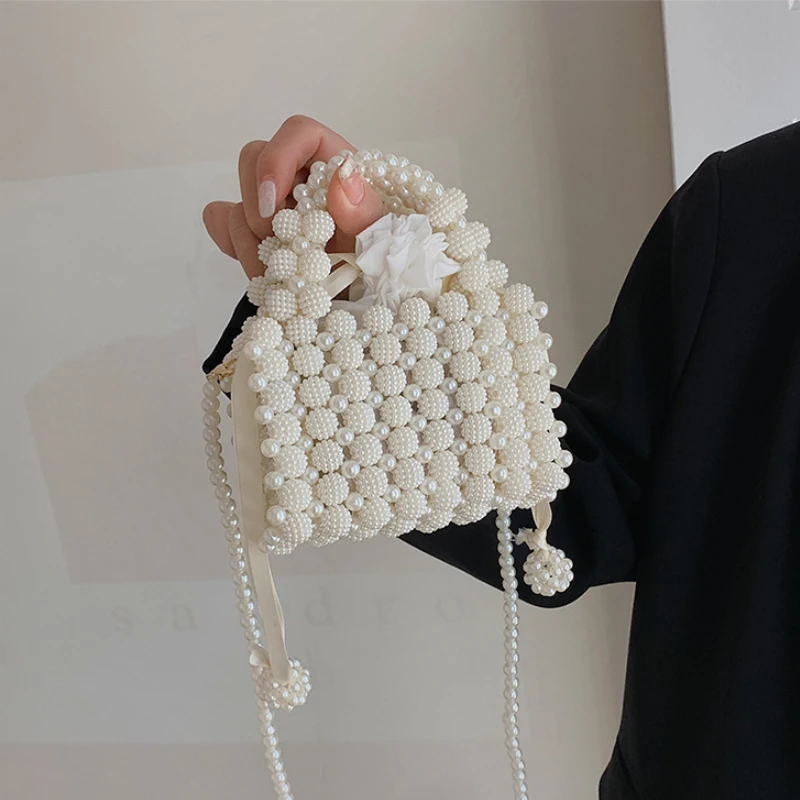 Cute Girls Princess Crossbody Bags Beads Purses and Handbags for Women Mini Coin Wallet Pouch Kawaii Kids Tote Hand Bags