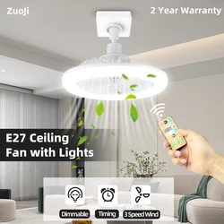 Smart 3-In-1 Ceiling Fan With Light And Remote Control 85-265V E27 3-Speed Modes Fan Light 24W Ceiling Fan Lamp For Living Room