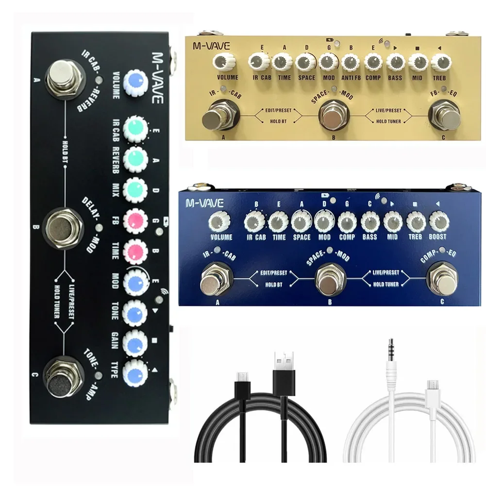 M-VAVE Cube Baby Delay Multi Effects Pedal Processsor Mixers Guitar Effect Pedal Phaser Reverb 8 IR Cabinets  Simulation Chorus