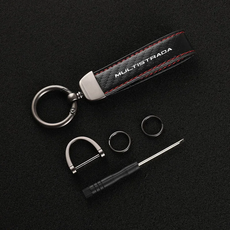 Leather Motorcycle keychain Horseshoe Buckle Jewelry for Ducati Multistrada V4 S Sport 1A 2020 2021 Accessories