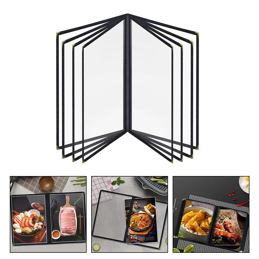 Transparent Menu Covers A4 PVC Folder 8 Pages Restaurant Hotel Cafe Binder Protector Display St Practical Modern Design