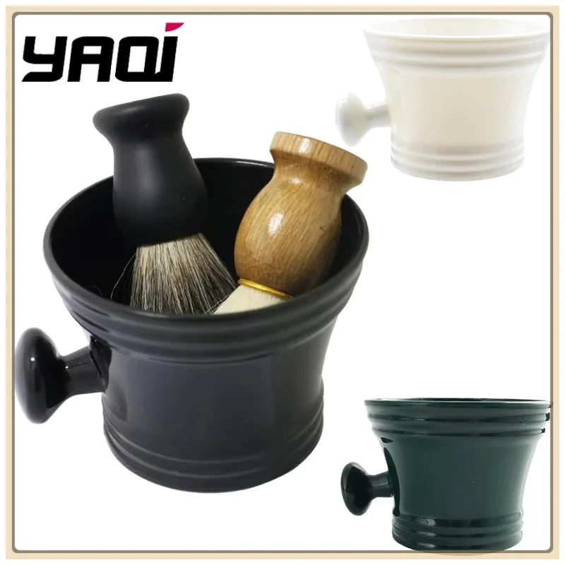 Yaqi ABS Plastic Shaving Bowl Portable Durable Professional With Soap Cup Handle Shaving Cup For Home Or Beauty Salons New Mens