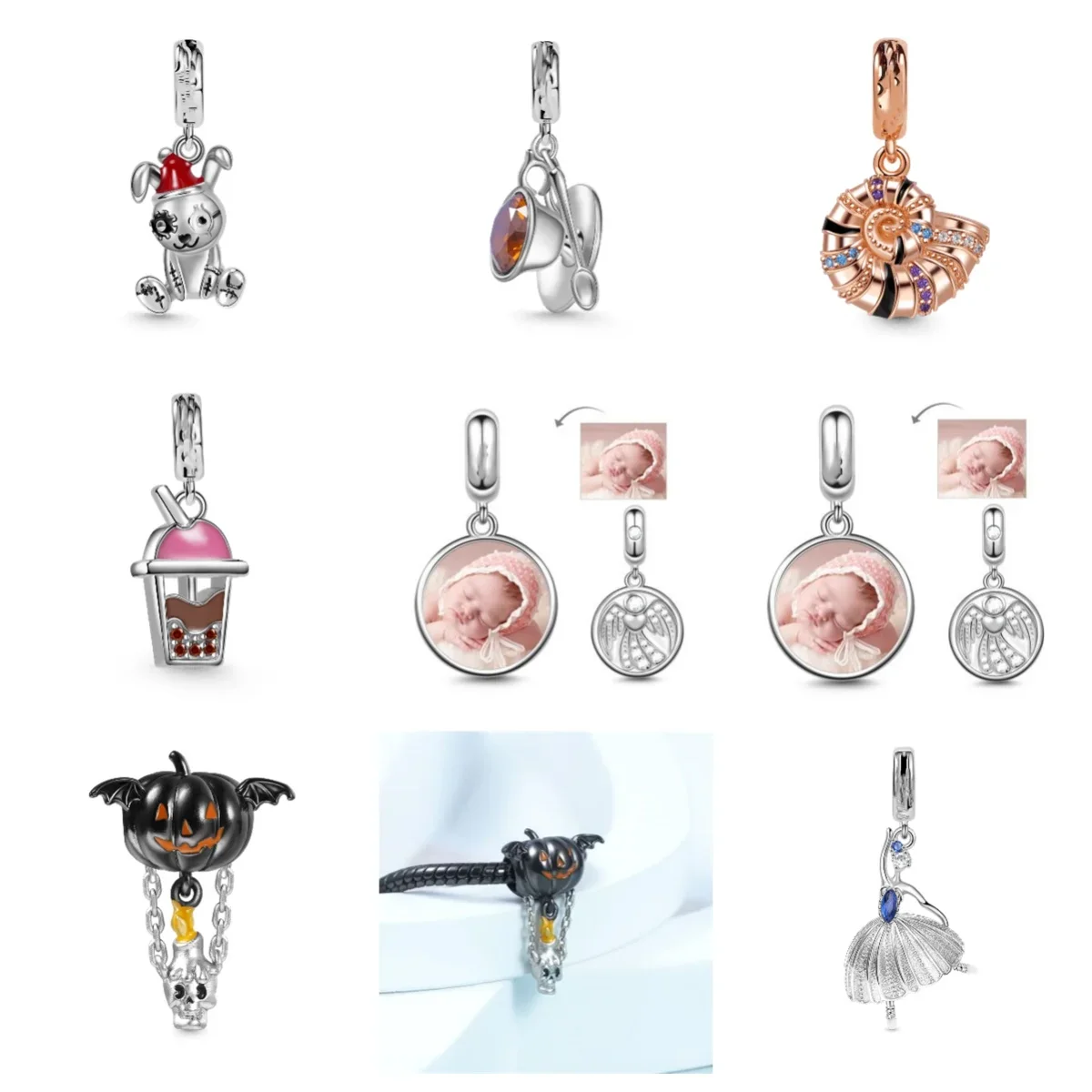 

Eccentric Puppy and Halloween Pumpkin Skull Hot Air Balloon Series Jewelry Pendant Charms