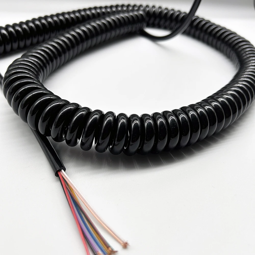 

Spiral Cable Copper Core National Standard Wire 5core 6 core 7core 8core 9core Multicore 0.2mm2 Square Elastic Signal Cable