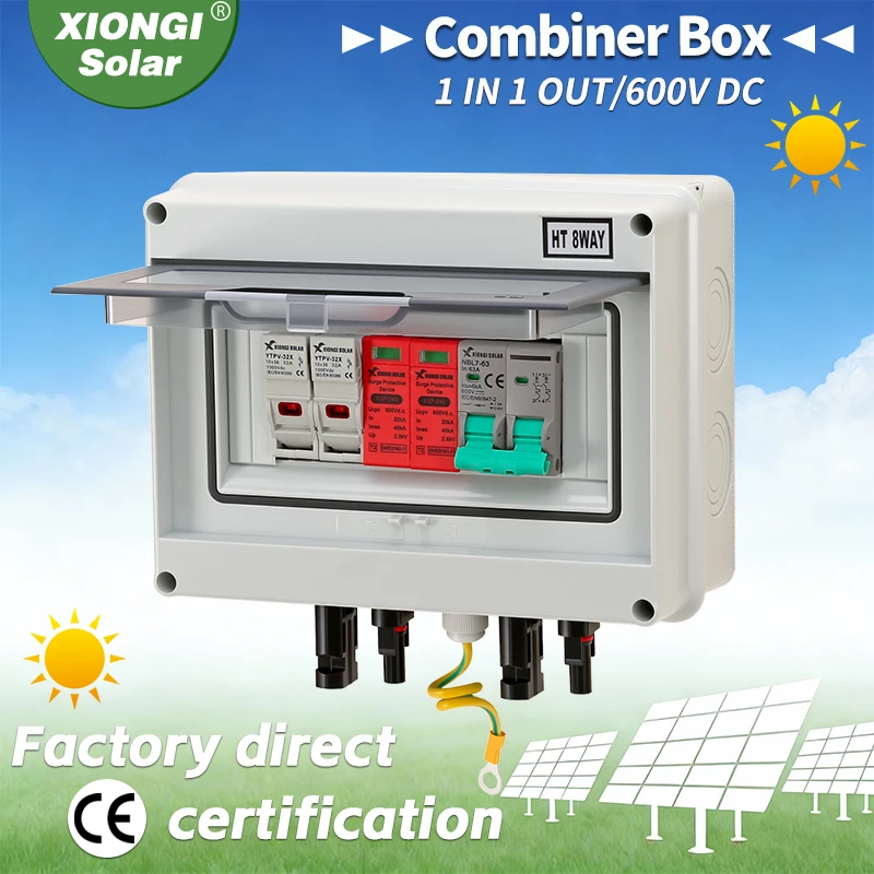 Boîtedecombinateurphotovoltaïqueencuivreintégral1entrée1sortieDC600VavecfusibleMCBSPDetinterrupteurdedéconnexionpourl