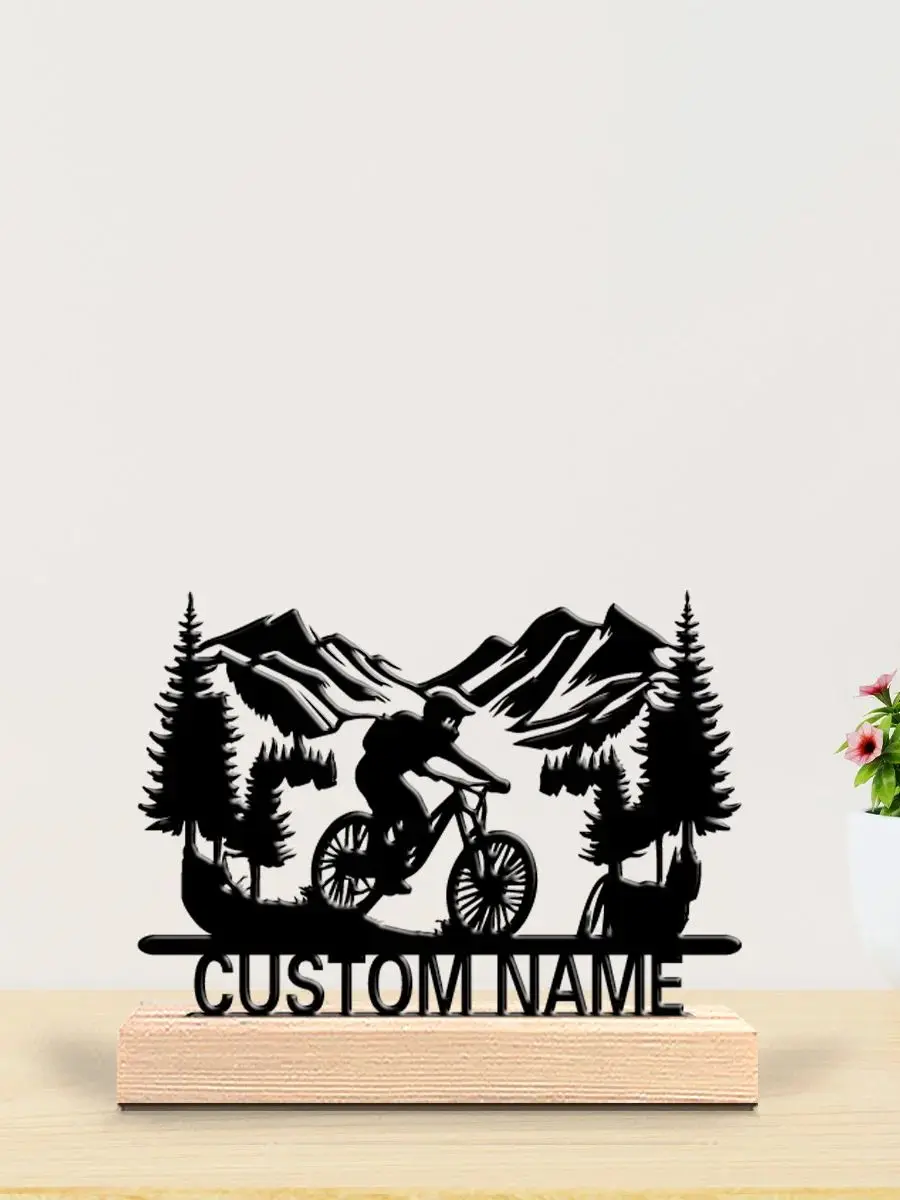 AliExpress NONE 1pc New Design Personalized Custom Bicycle Metal Statues Sports Enthusiast Gift With Wooden Base Perfect For Bedrooms