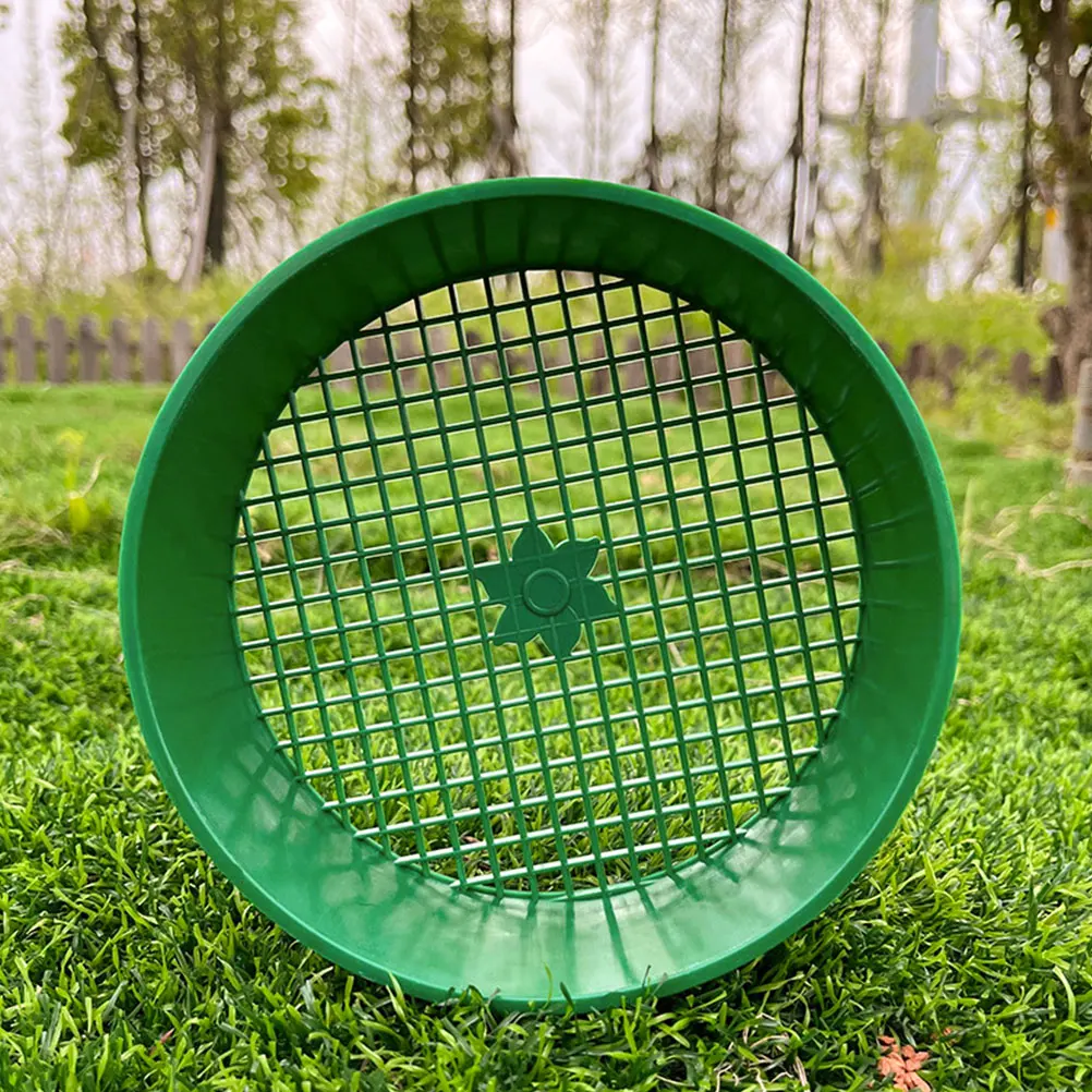 

2pcs Garden Soil Sifter Round Plastic Soil Sieve For Gardening Compost Dirt Sand Rock Sifting Reusable Durable Farm Beach s