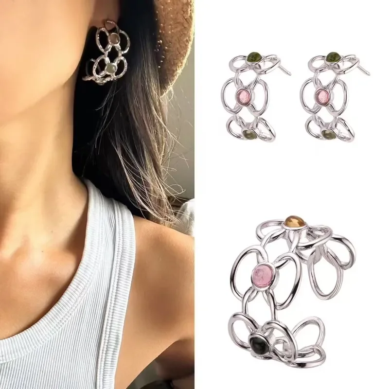 Blogger, the same flower god design niche S925 sterling silver hollow flower ring does not fade, high-end index finger ring