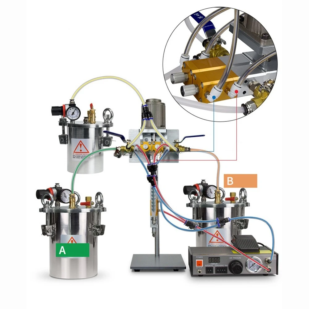 BY-105F Dynamic Dispensing Pressure Barrel Set Precision Dispensing Valve Automatic Double Liquid Dispensing Machine