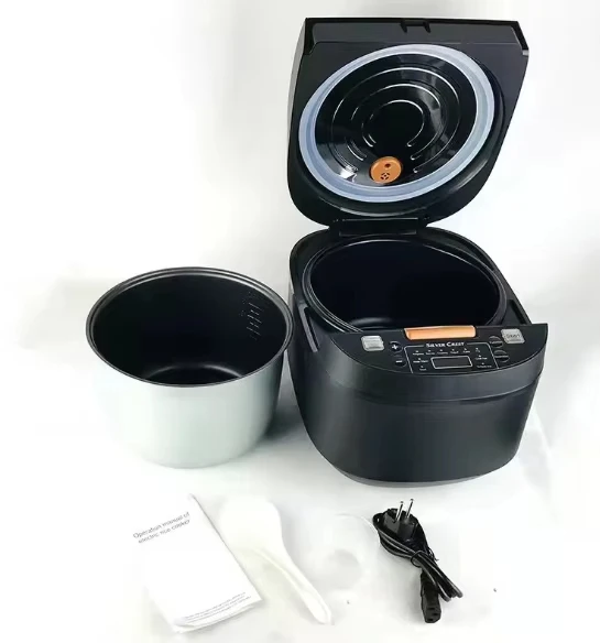 5L Automatic Smart Digital Touch LCD Rice Cooker Non-Stick Multifunctional Silver Crest Home Electric Indoor Outdoor Use Plastic