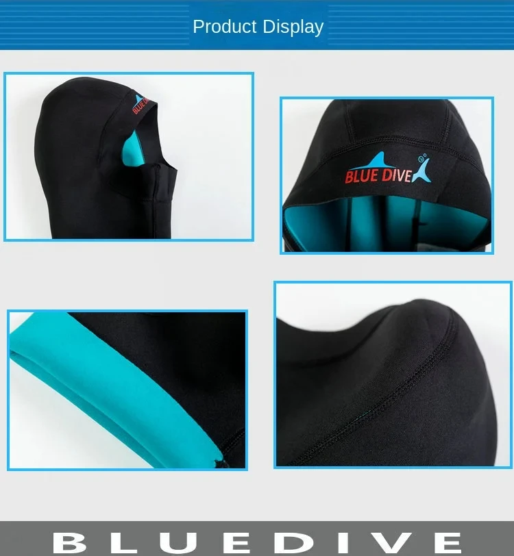 Tauchen 1mm Neopren Tauchen Haube Mit Schulter Schnorcheln Ausrüstung Hut Kappe Winter Schwimmen Warme Neoprenanzug Speerfischen – Detail 7